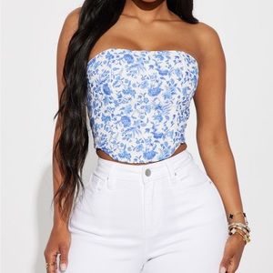 Cute Coffee Dates Floral Corset Top